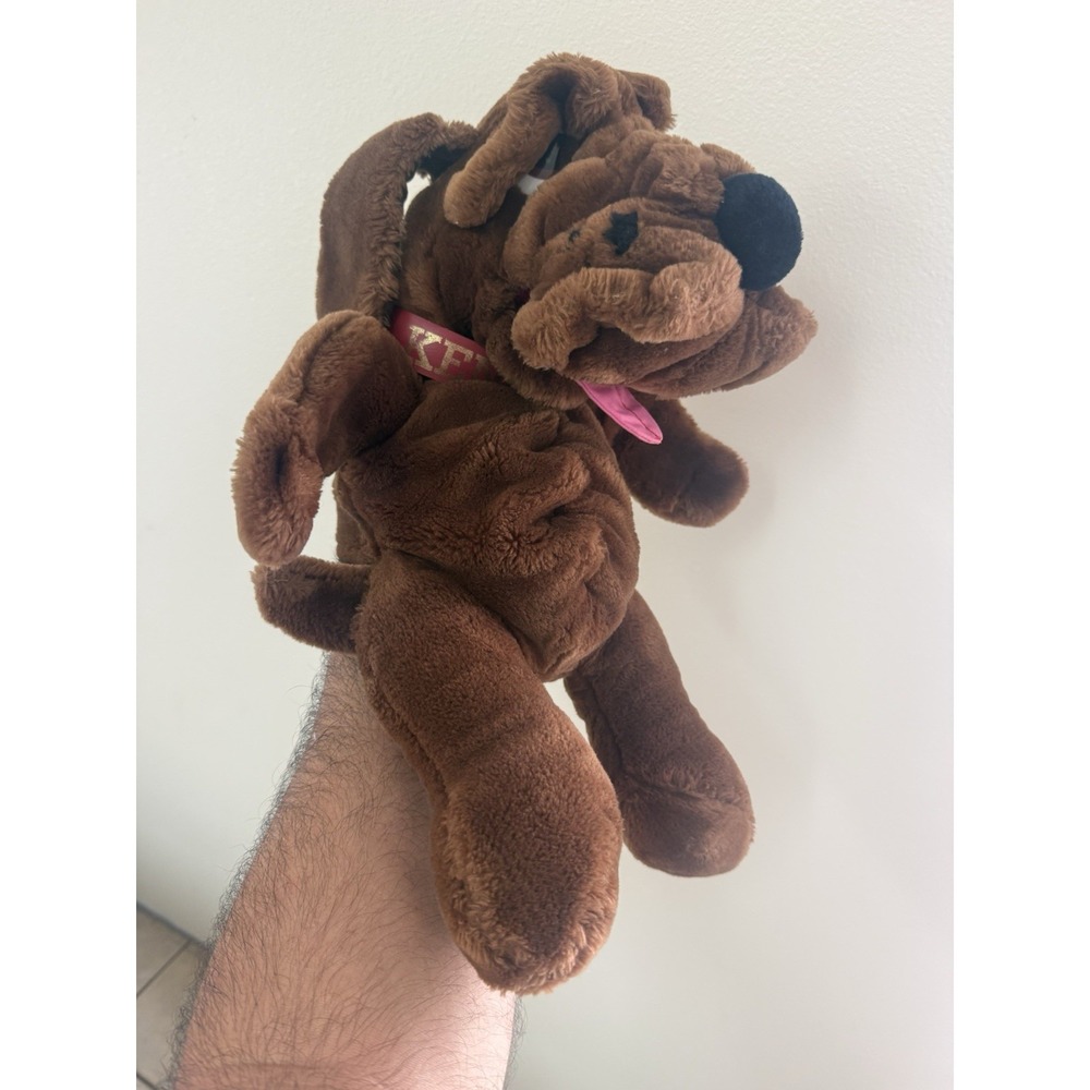Animal Playthings Dog Plush Hand Puppet Kennel Club Vintage 80s Collectible 18"